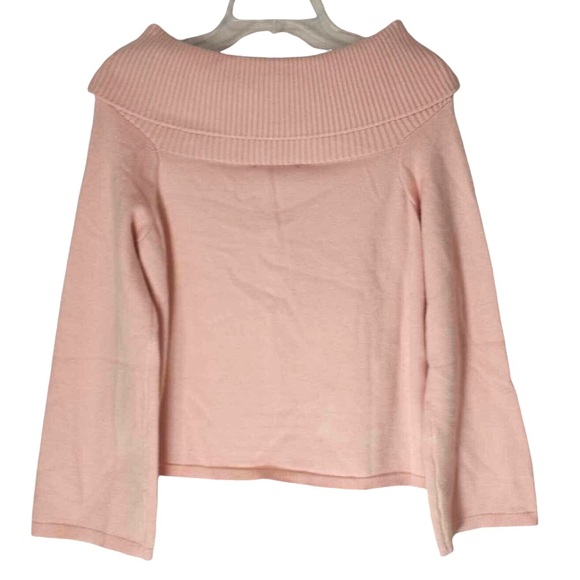 MINK PINK Off The Shoulder Long Flare Sleeve Kaia Sweater Size Large - Picture 4 of 7